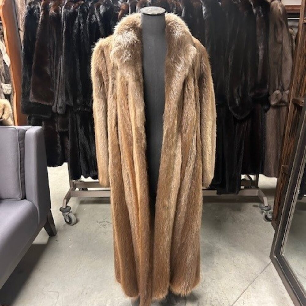 Long beaver coat - was 5995 now $995 size M